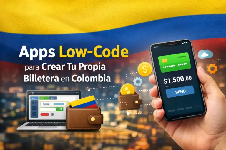 Aplicativo de carteira financeira em smartphone com fundo colombiano