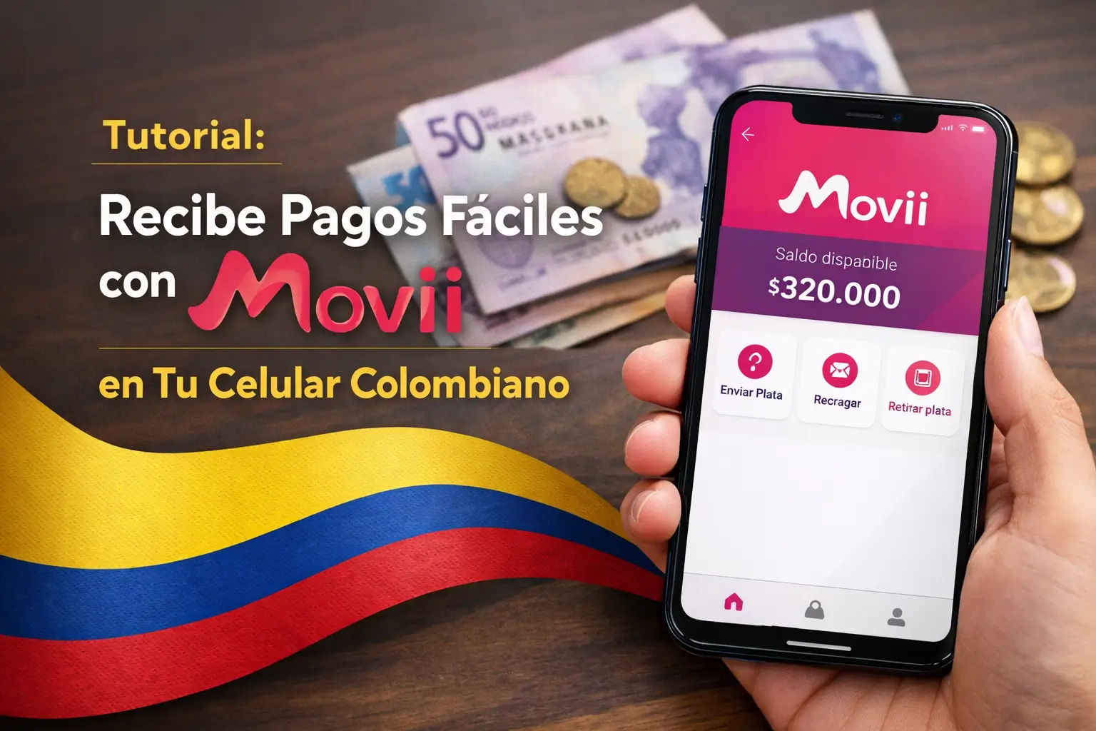 Colombiano segura smartphone com saldo Movii de $320,000