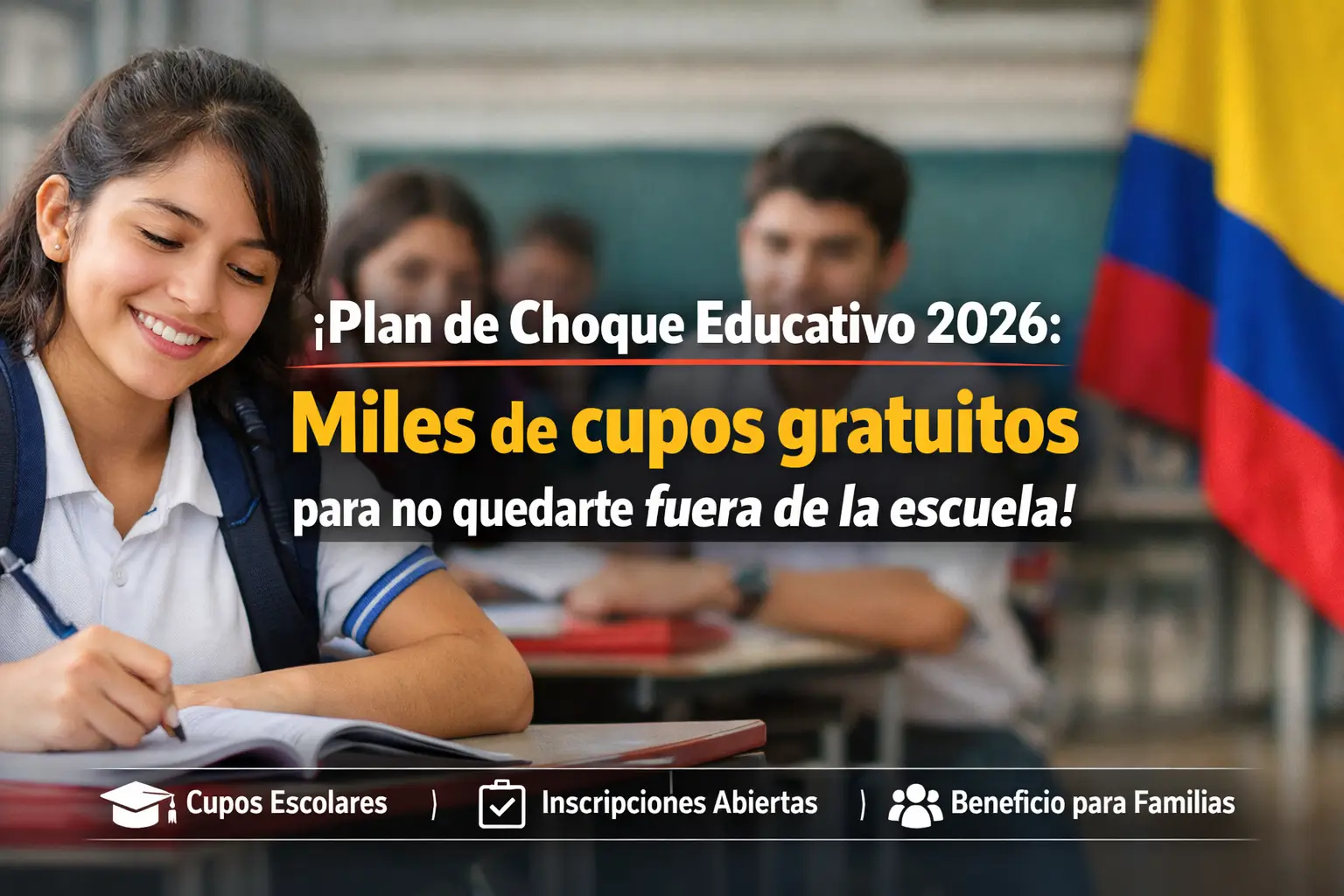 Estudante brasileiro feliz escrevendo em sala de aula, plano educativo 2026