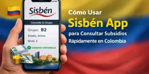 App Sisben exibindo status e grupos de subsídios na tela