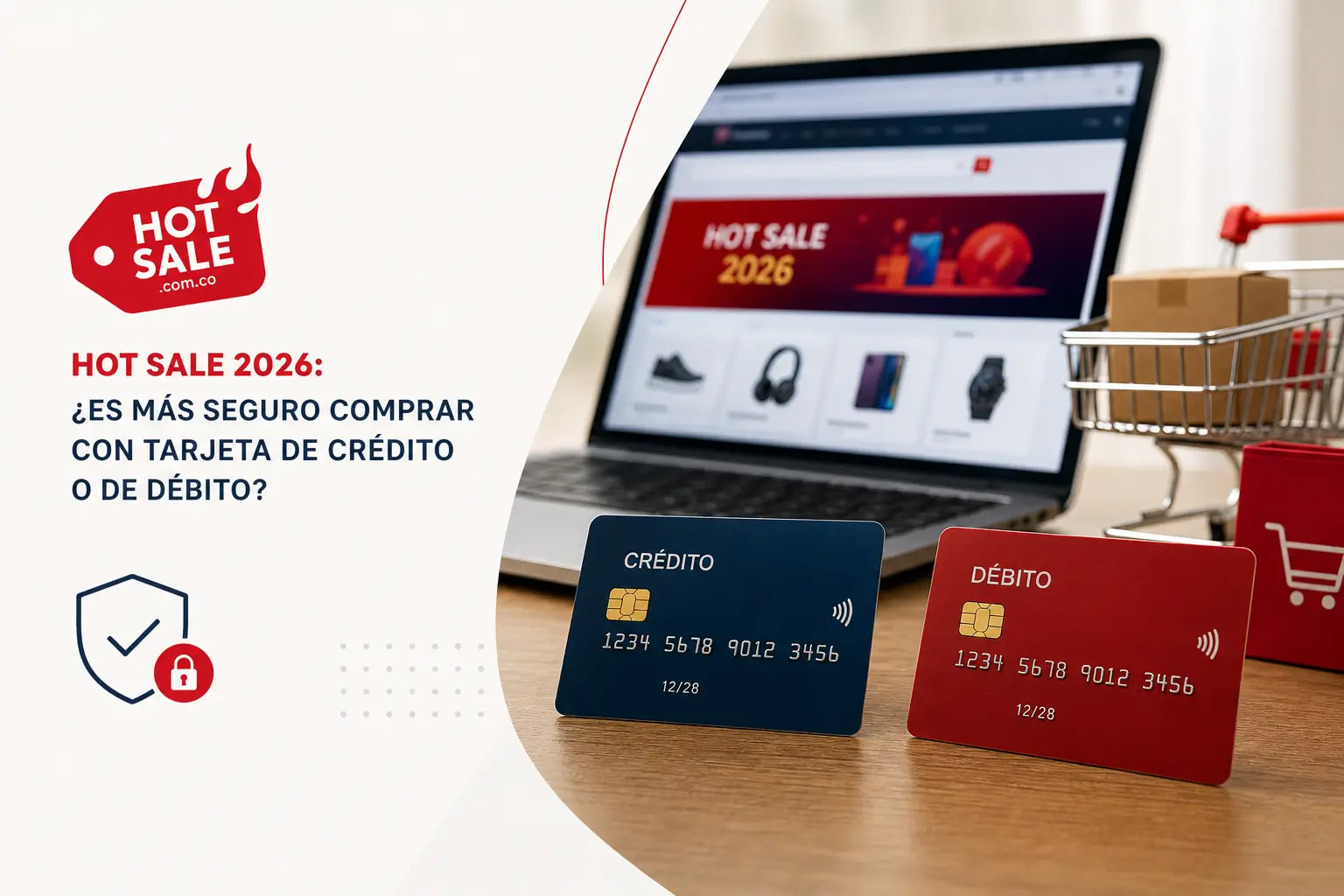 Laptop com site de e-commerce e cartões de crédito e débito 2026
