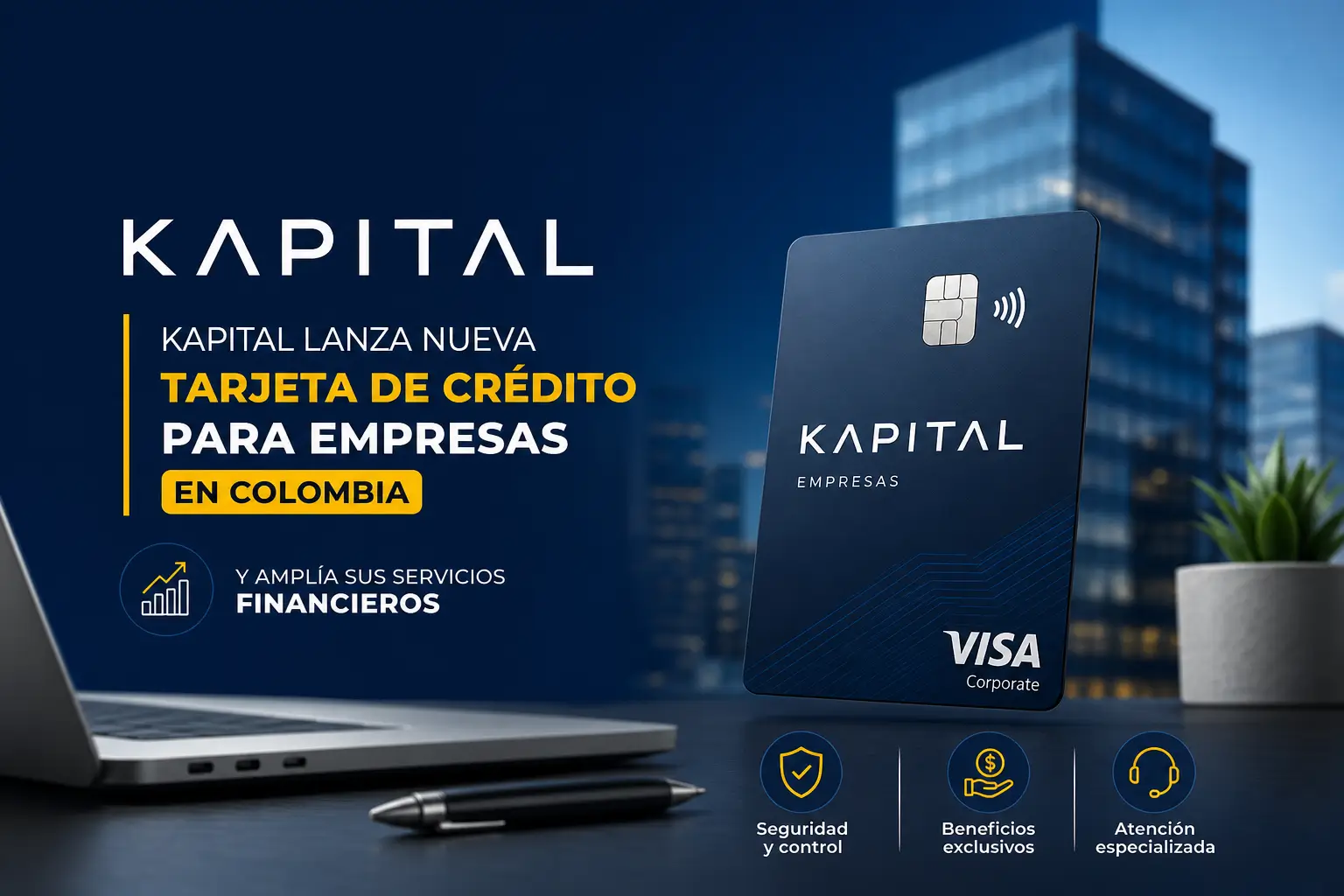 Cartão de crédito Kapital Empresas VISA para 2026 em ambiente urbano