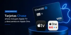 Cartão Chase com Apple TV e Apple One em destaque