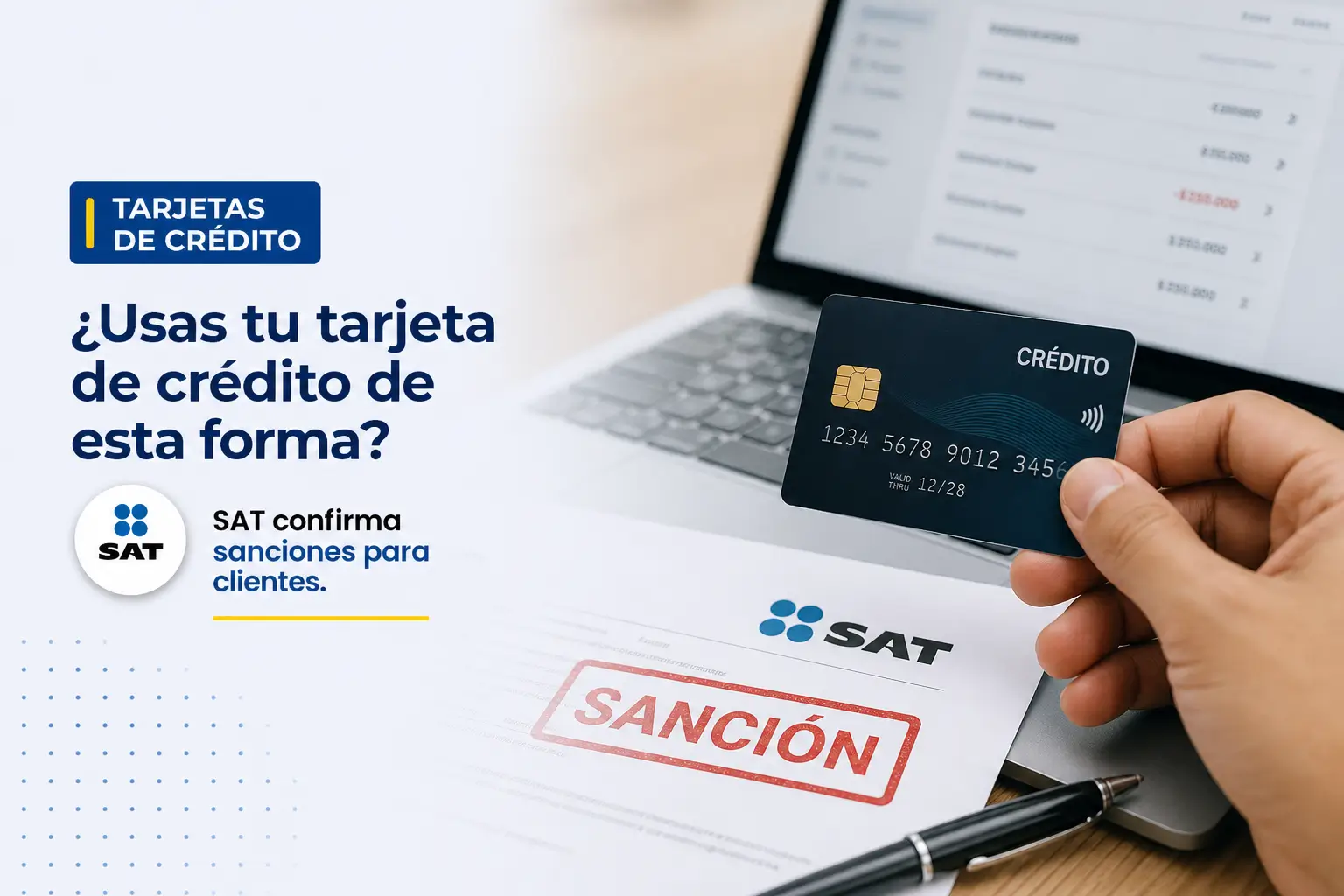 Mão com cartão de crédito frente ao laptop mostrando FINANÇAS 2026