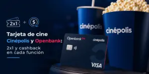 Cartão Visa Openbank Cinépolis com oferta 2x1 e cashback