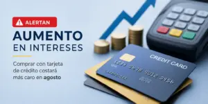 Alerta aumento em juros: cartões e moedas em fundo financeiro