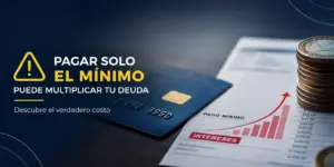Cartão de crédito e gráfico financeiro com aviso de dívida