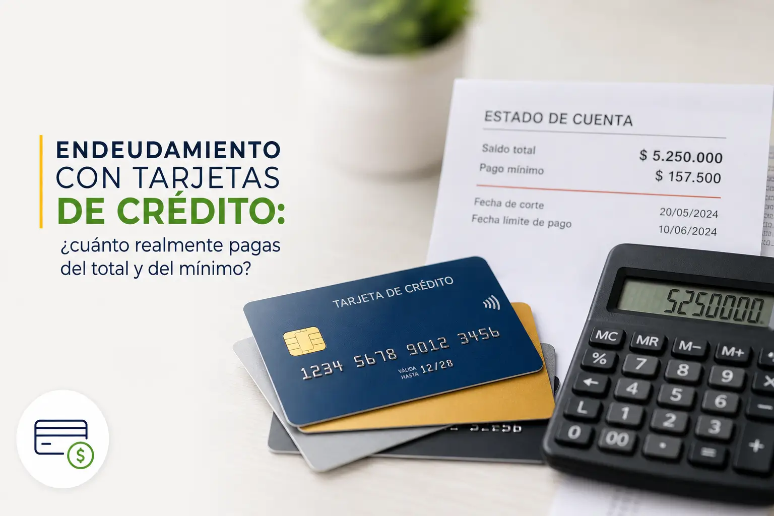 Cartões de crédito e calculadora destacando dívida em 2026
